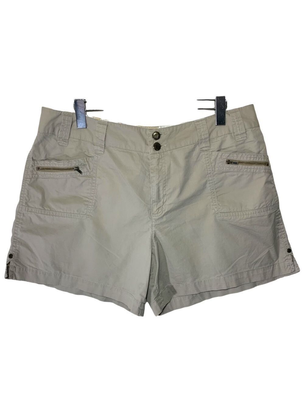 Vintage Tribal Tan Shorts Sz 12 Lightweight breathable Cotton Minimalist Y2K
